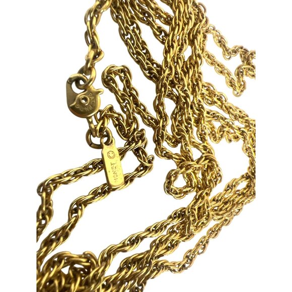Vintage Monet Rope Chain 56" 1.8 mm  Gold-Tone Necklace Versatile Preppy Classy - Picture 1 of 9